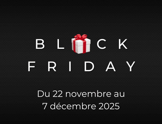 Visuel Black Friday Golf Up sur fond noir avec dates de l’événement du 22 novembre au 7 décembre